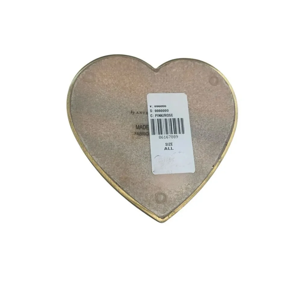 Anthropologie Pink Amour Love Marble Handcarved Coaster